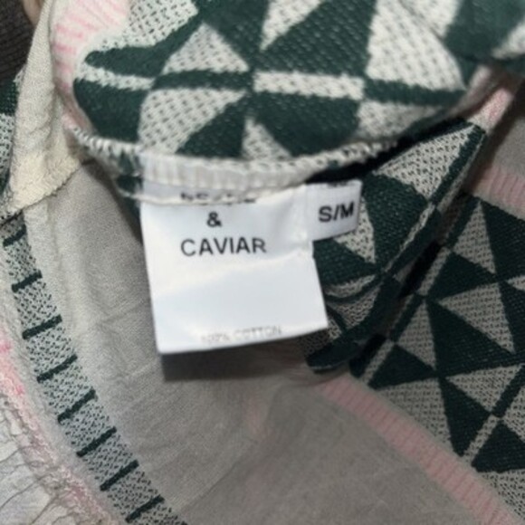 Pearl & Caviar Dress Pink Green 100% Cotton S/M Small Medium - Picture 5 of 8